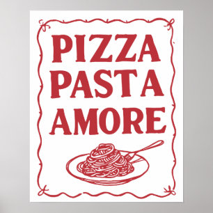 Arte de pared de cocina de comida italiana Pizza P