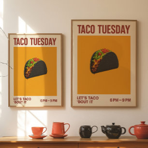 Arte de pared de cocina del martes de tacos Póst