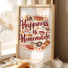 Arte de pared de cocina La felicidad es casera