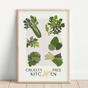 Arte de Pared de Cocina Vegana Libre de Crueldad M