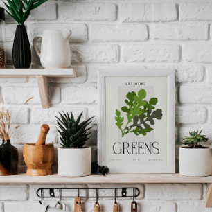 Arte de Pared de Cocina Verdes para Vivir Saludabl