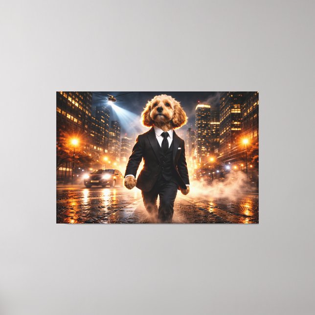 Arte de Pared de Cockapoo de Lujo – Ciudad Nocturn (Anverso)