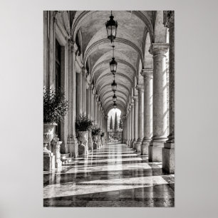 Arte de pared de columnata arqueada elegante