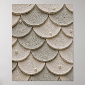 Arte de pared de concha texturizada de lujo | Beig