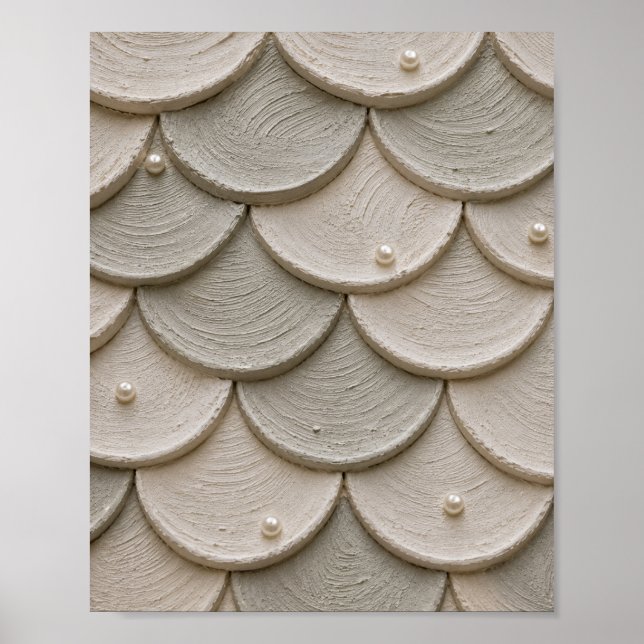Arte de pared de concha texturizada de lujo | Beig (Frente)