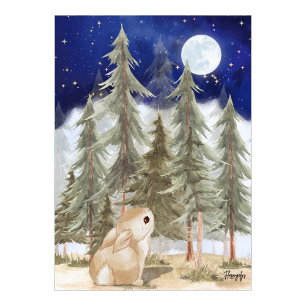 Arte de pared de conejito Póster Noche estrellada