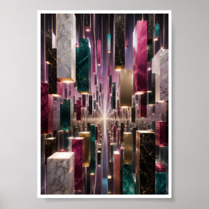 Arte de pared de corredor de monolito flotante inf