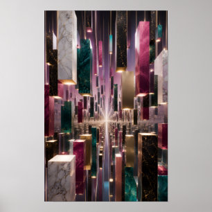 Arte de pared de corredor de monolito flotante inf