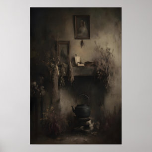 Arte de pared de Cottagecore de bruja vintage, Dar