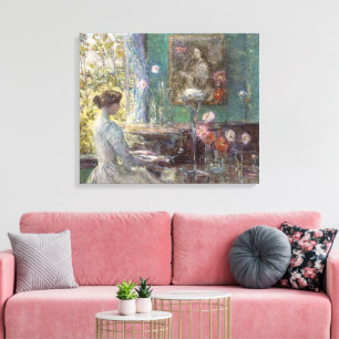 Arte de Pared de Dama de Piano Impresionista Vinta