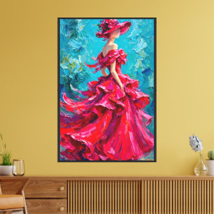 Arte de pared de dama elegante y audaz con sombrer