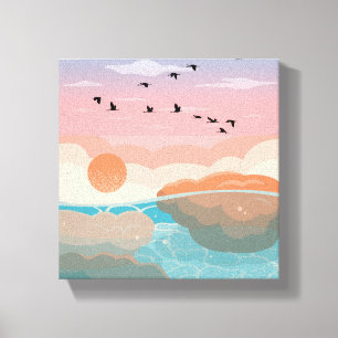 Arte de pared de degradado de Sunset Lienzo envu