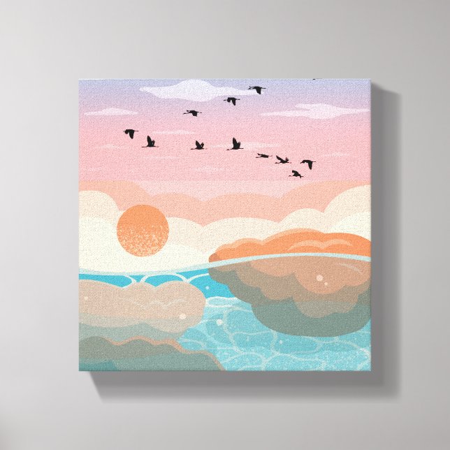 Arte de pared de degradado de Sunset | Lienzo envu (Anverso)