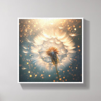 Arte de pared de deseo de diente de león etéreo -