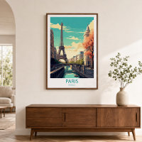 Arte de pared de destino de viaje retro París Fran
