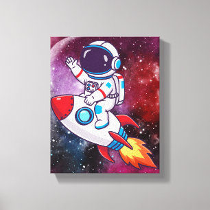 Arte de pared de divertida aventura espacial