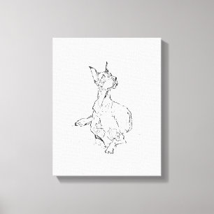 Arte de pared de Doberman: dibujo lineal minimalis