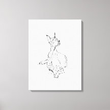 Arte de pared de Doberman: dibujo lineal minimalis