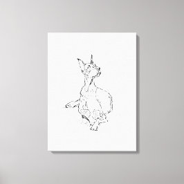 Arte de pared de Doberman: dibujo lineal minimalis