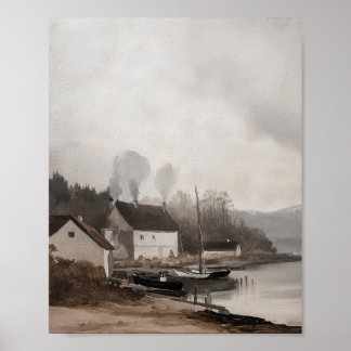 Arte de pared de época, pintura al óleo Impresión