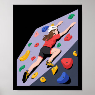 Arte de pared de escalada en roca interior