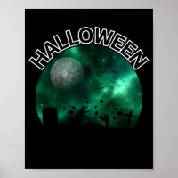 Arte de pared de escape de cementerio iluminado po