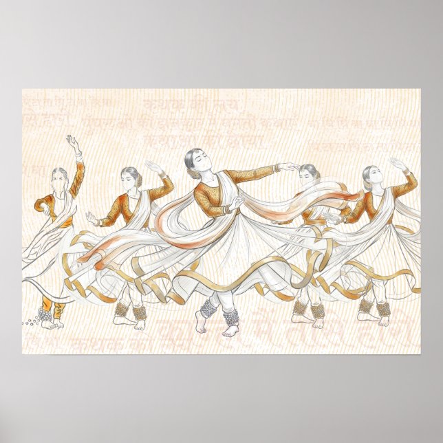 Arte de pared de escenario de danza clásica india  (Frente)