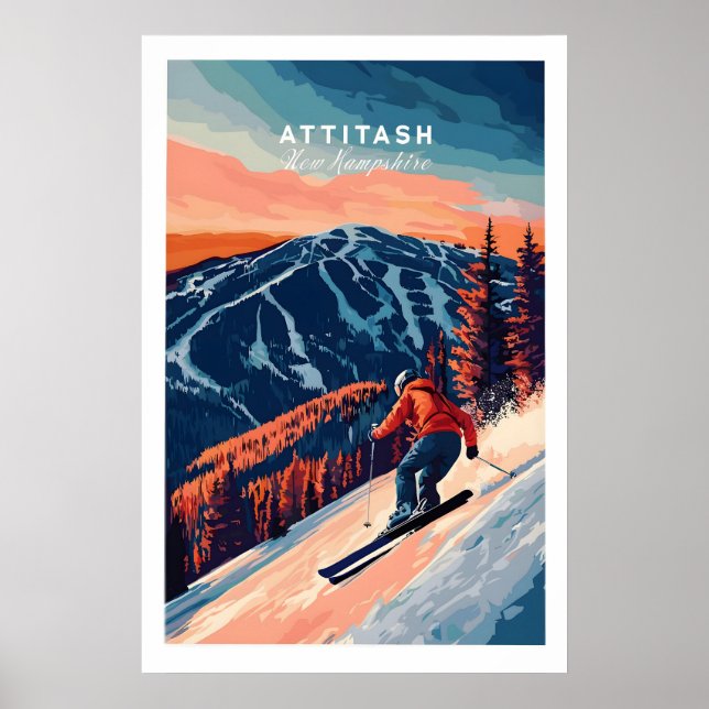 Arte de pared de esquí Attitash 1 (Frente)