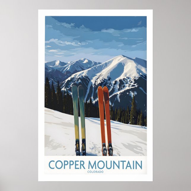 Arte de pared de esquí de Copper Mountain Impresió (Frente)