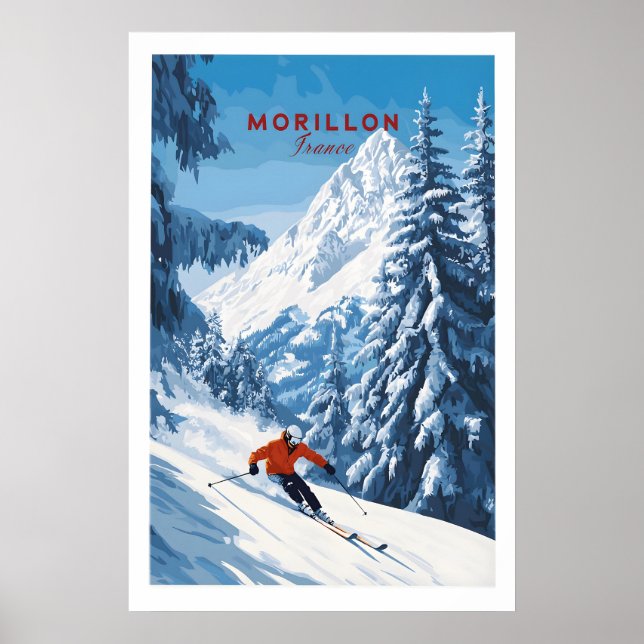 Arte de pared de esquí de Morillon (Frente)