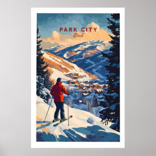 Arte de pared de esquí de Park City Impresión de e