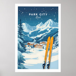 Arte de pared de esquí de Park City Imprimir Utah