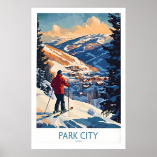 Arte de pared de esquí de Park City Póster de esqu