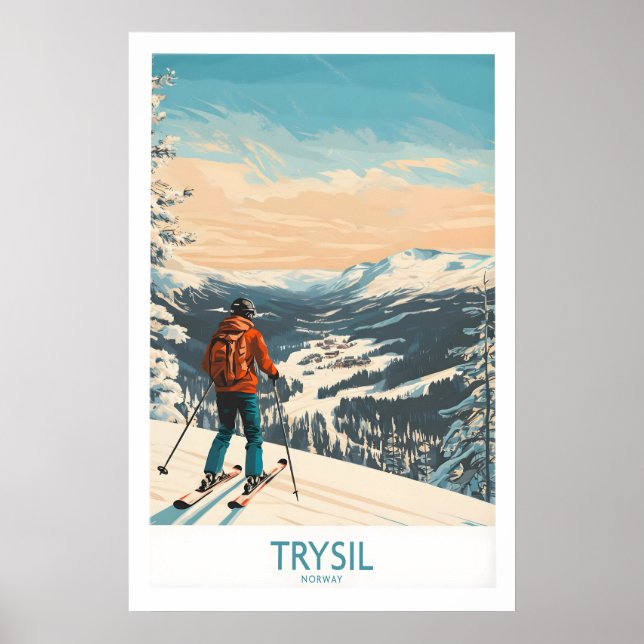 Arte de pared de esquí de Trysil Póster de esquí 1 (Frente)