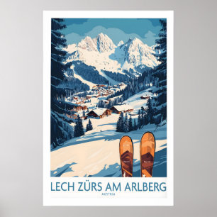 Arte de pared de esquí Lech Zürs am Arlberg Póster