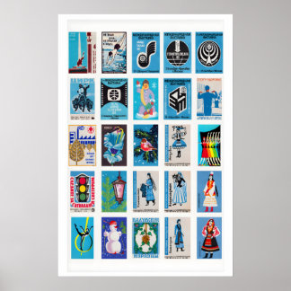 Arte de pared de etiquetas de cajas de cerillas Ru