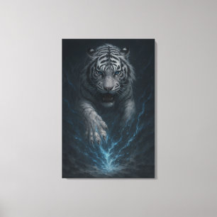 Arte de pared de fantasía mística: Dragón vs Tigre