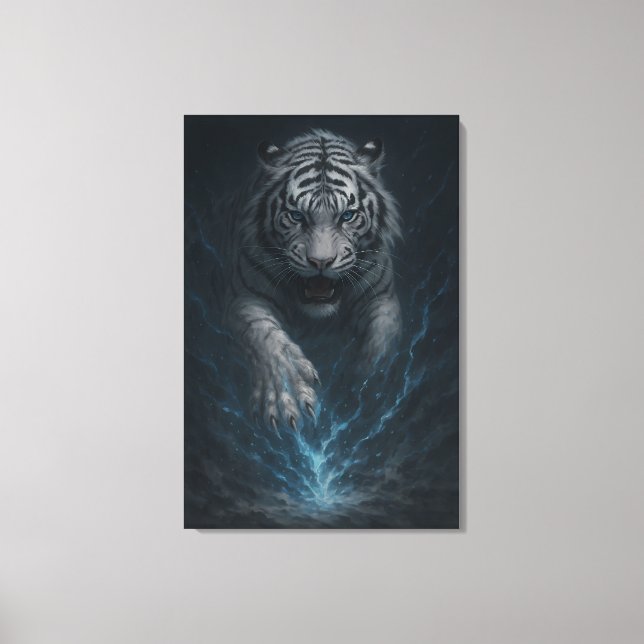 Arte de pared de fantasía mística: Dragón vs Tigre (Anverso)