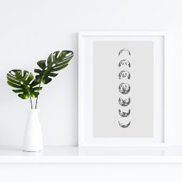 Arte de pared de fases lunares