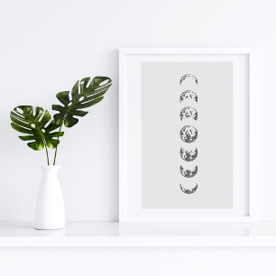 Arte de pared de fases lunares