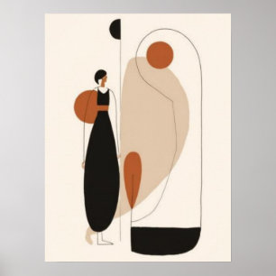 Arte de pared de figura de moda minimalista Esca