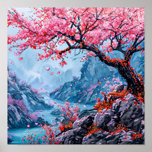 Arte de pared de flor de cerezo del árbol Sakura