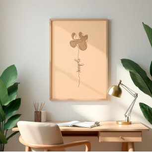 Arte de pared de flor minimalista