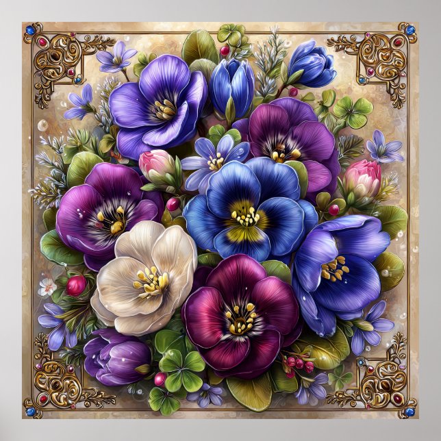 Arte de Pared de Flores Hermosas de Primavera 10 (Frente)