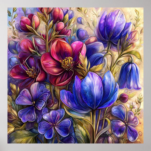 Arte de Pared de Flores Hermosas de Primavera 17 (Frente)