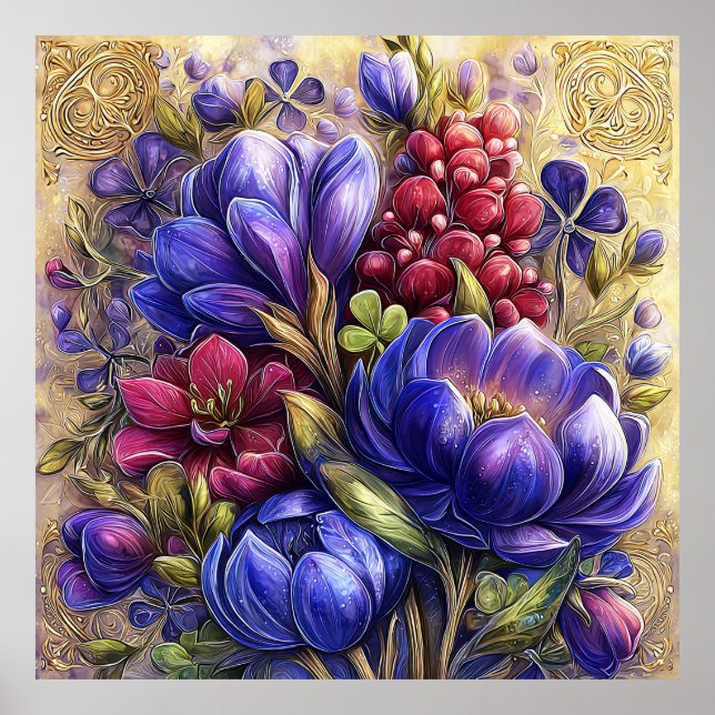 Arte de Pared de Flores Hermosas de Primavera 18 (Frente)