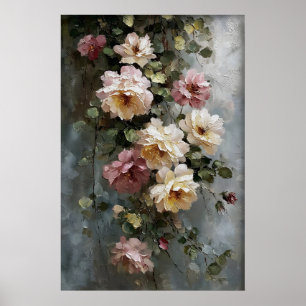 Arte de pared de flores impresas, prado de primave