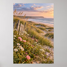 Arte de pared de flores silvestres de dunas coster