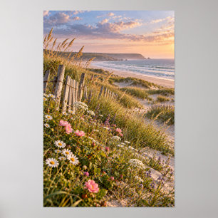 Arte de pared de flores silvestres de dunas coster