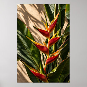 Arte de Pared de Flores Tropicales Ave del Paraíso